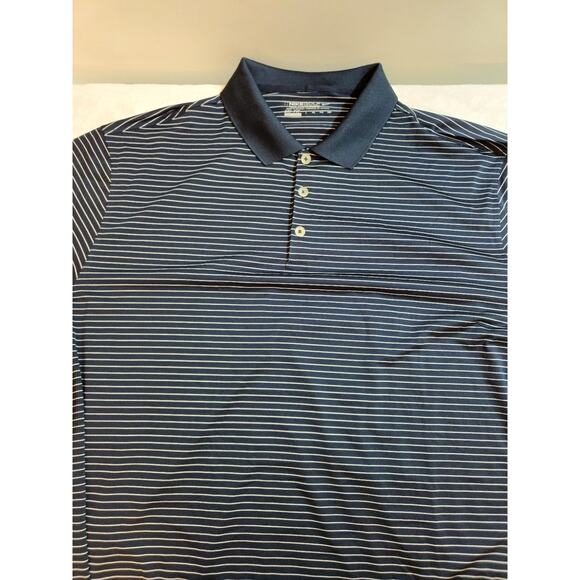 Nike Golf Tour Performance Polo Shirt Mens 2XL XXL Blue Striped Dri-Fit - Picture 2 of 12